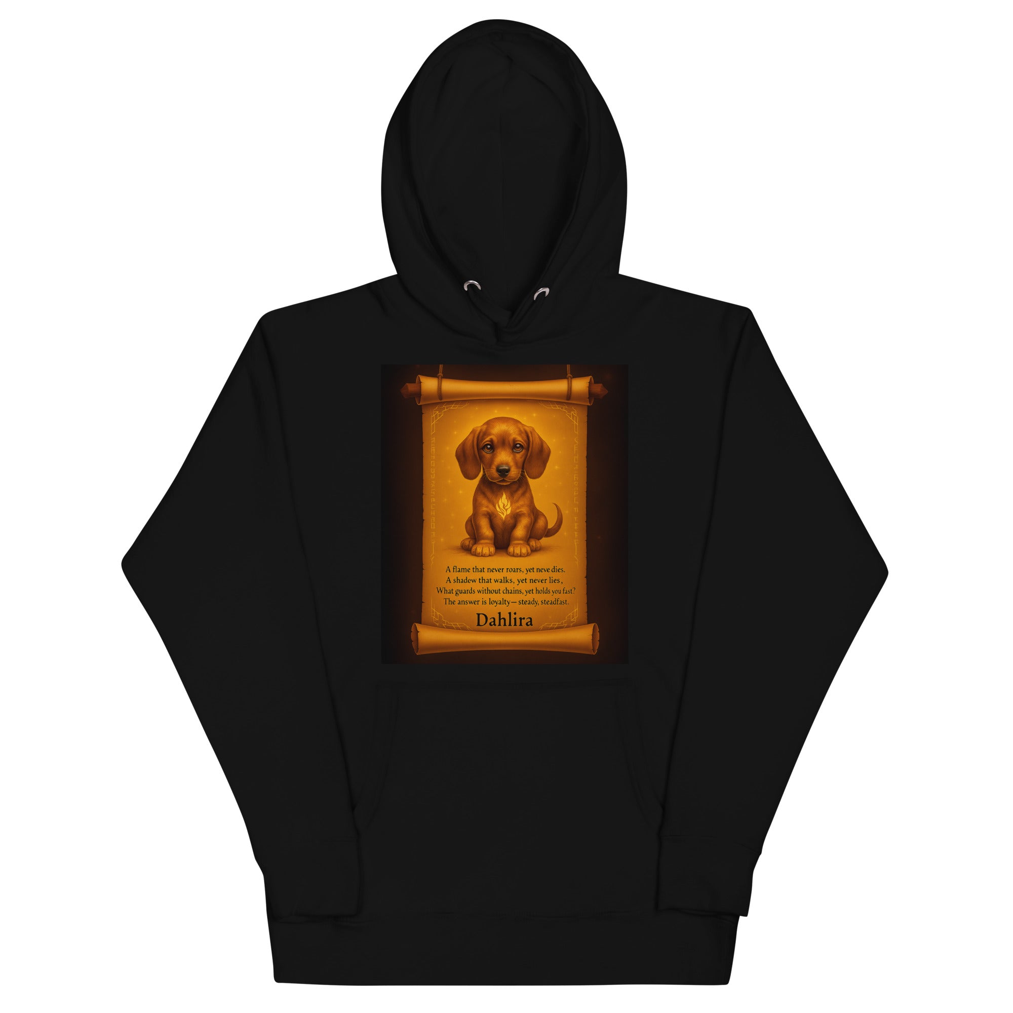 Dahlira Scroll Guardian Hoodie – Unisex Pullover of Loyalty